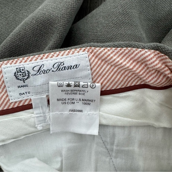 Vintage Loro Piana Luxury Mens Pants Size 34 X 30 Khaki Dark Grey Made in Italy - Picture 4 of 11